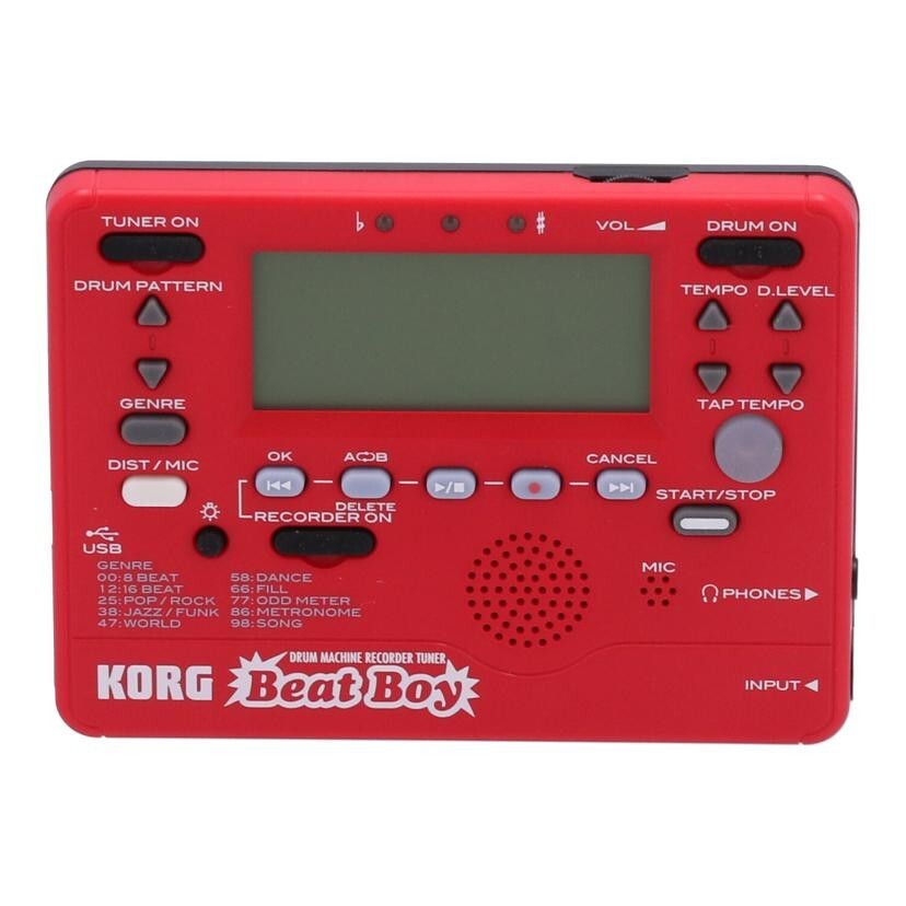 KORG BEAT BOY Drum Machine Recorder Tuner Samplers Red Recode Tuner Effector