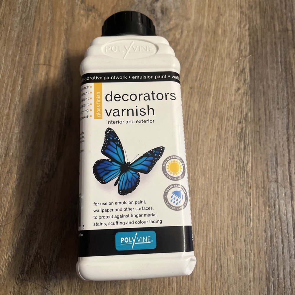 Polyvine Decorator's Clear Gloss Varnish 17.6oz NEW Interior & Exterior