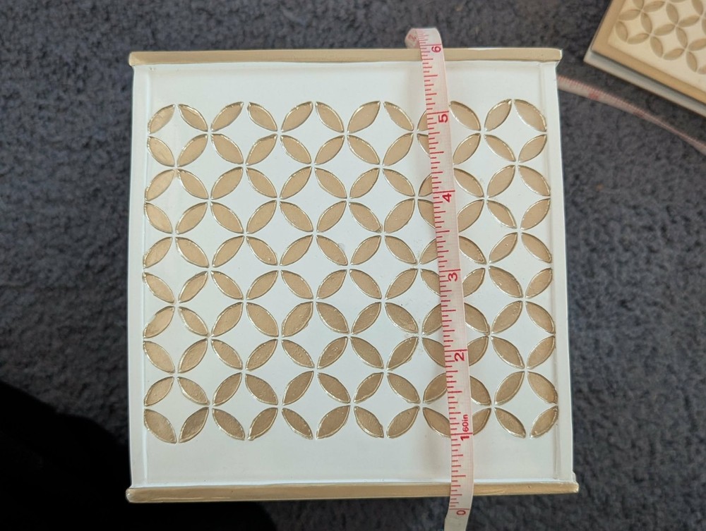 (5) White and gold bathroom accessories