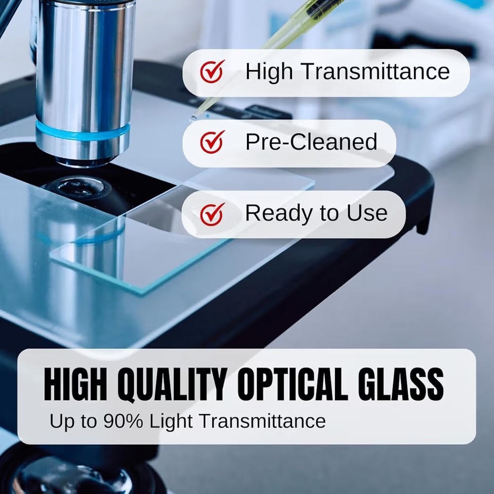Microscope Slides and Covers, Pre-Cleaned Optical Glass, High Light...