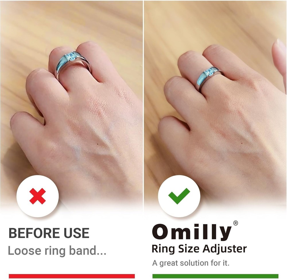 Omilly Ring Sizers for Loose Rings,8 Pack 8 Sizes Ring Guards,Silicone Ring S...
