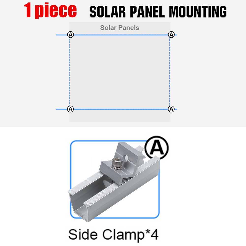 Adjustable Roof Solar Panel Mounting Brackets Kit System For 1-4 PCS Solar Panel