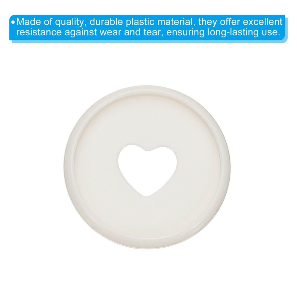 28mm Plastic Book Binding Discs, 11 Pack Expansion Discs Heart, White