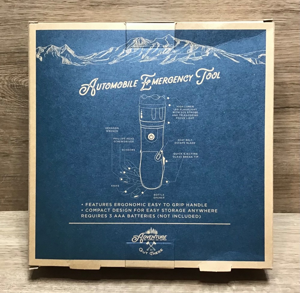 Adventure is Out There Automobile Emergency LED Flashlight Multi-Tool Black