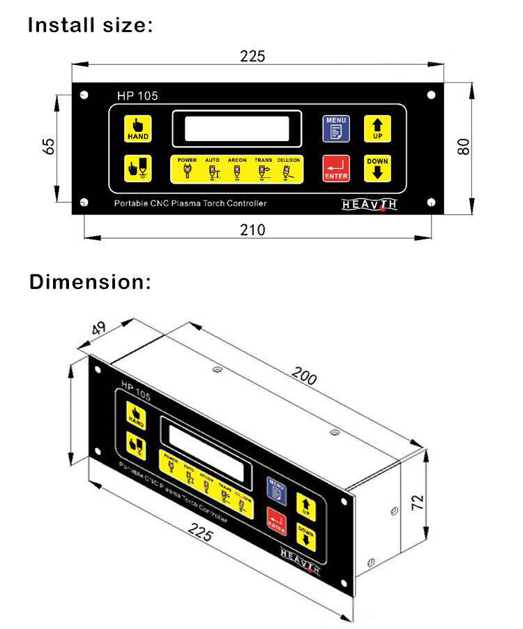 HP105Torch Height Controller THC For Arc Voltage CNC Plasma Cutting Machine1:1
