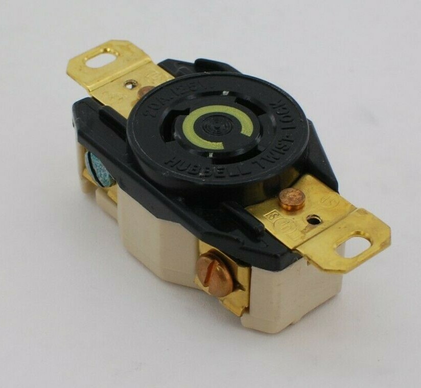 Hubbell L5-20 Black Locking Receptacle