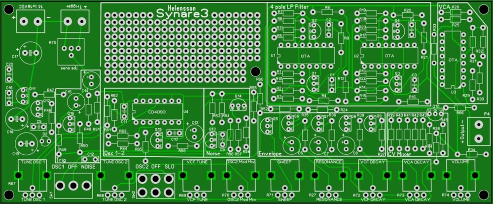 Synare-3 Kit by Helensson - UFO analog drum DIY Synth clone kit.