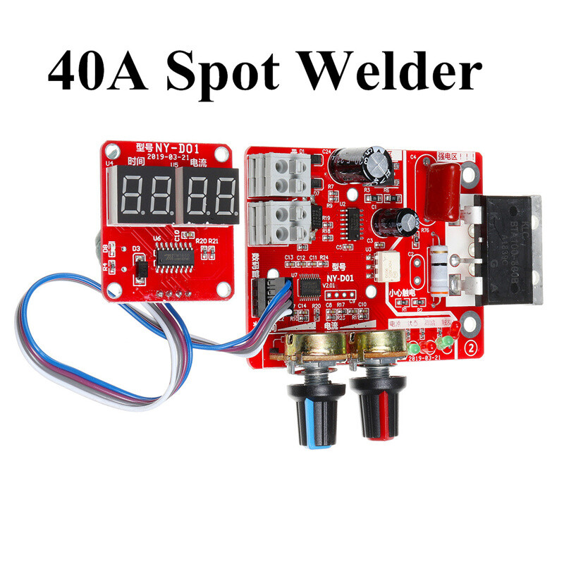 40A / 100A Digital Spot Welder Machine Board Welding Time & Current Controller