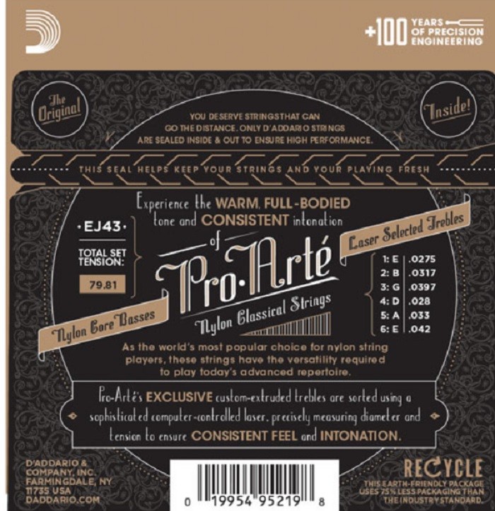 EJ43 Pro-Arté Normal Light Classical Guitar Strings D'Addario