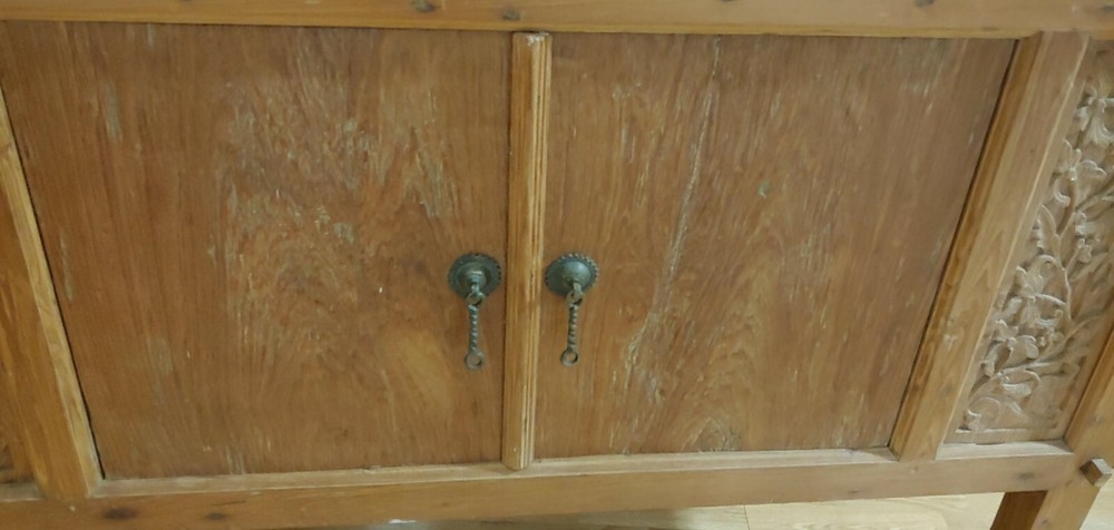 Large handcrafted Teak Buffet - Wooden Pins