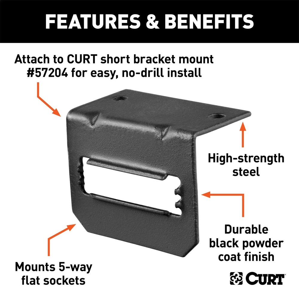 CURT 58303 Connector Mounting Bracket for 5-Way Flat