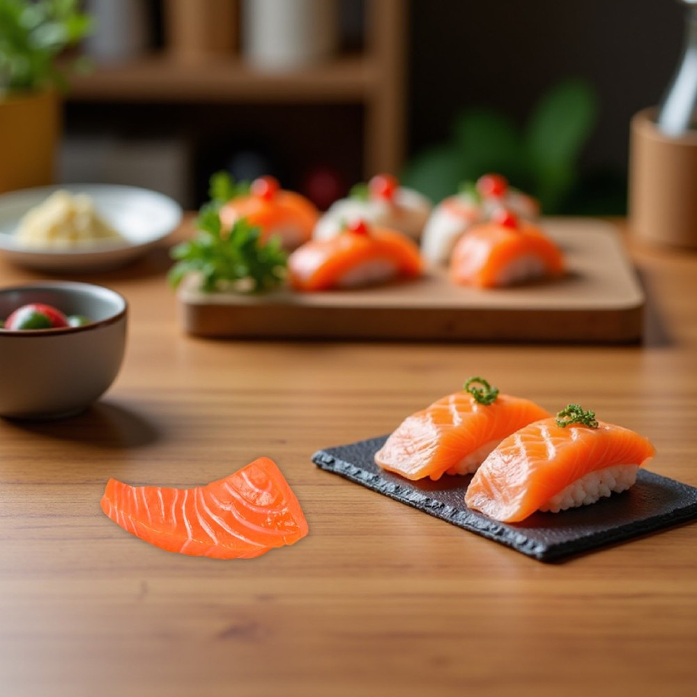 2 Pcs Simulated Salmon Props Artificial Food for Display Fish Models