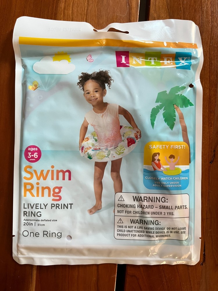 Intex- Swim Ring -Lively Print Ring- Ages 3-6 Years Fruit Pattern