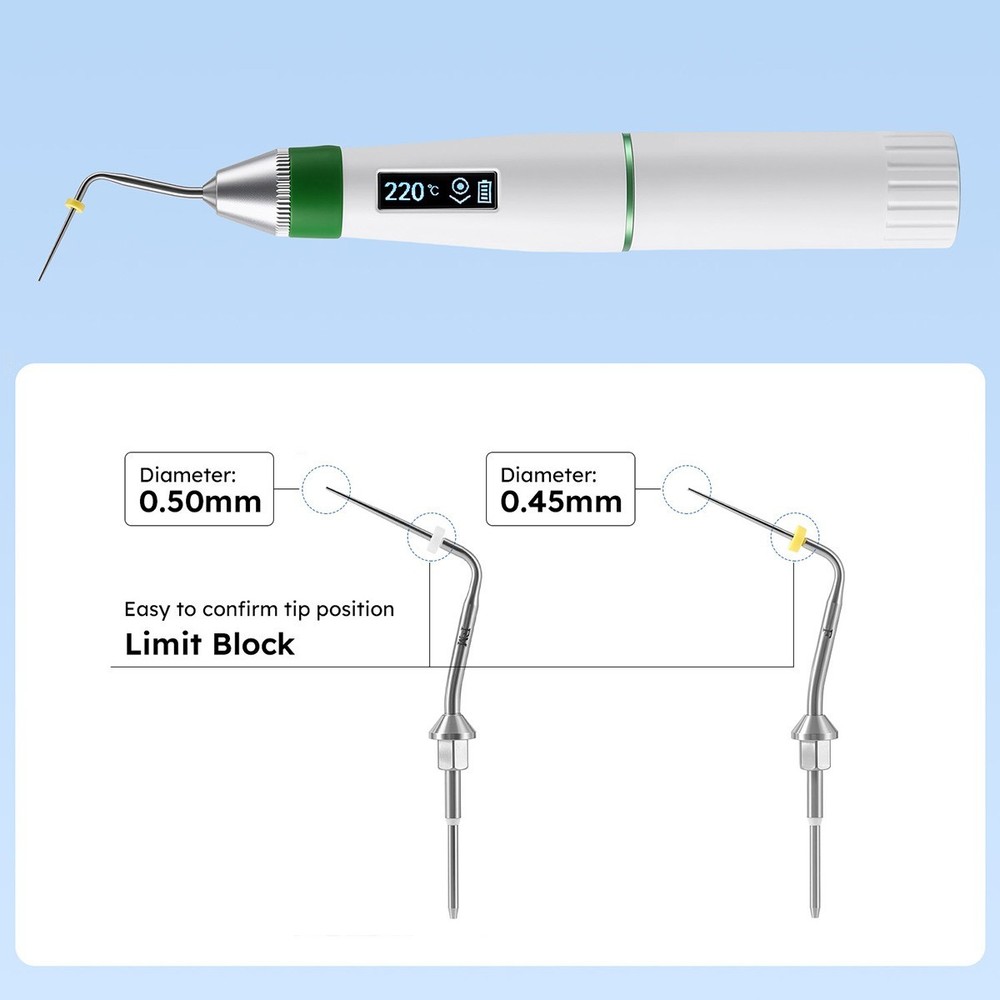 Dental Endo Gutta Percha Obturation System Endodontics Heated Pen 2 Heating Tips