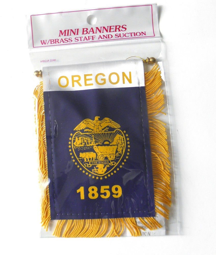 OREGON USA MINI POLYESTER US STATE FLAG BANNER 3 X 5 INCHES