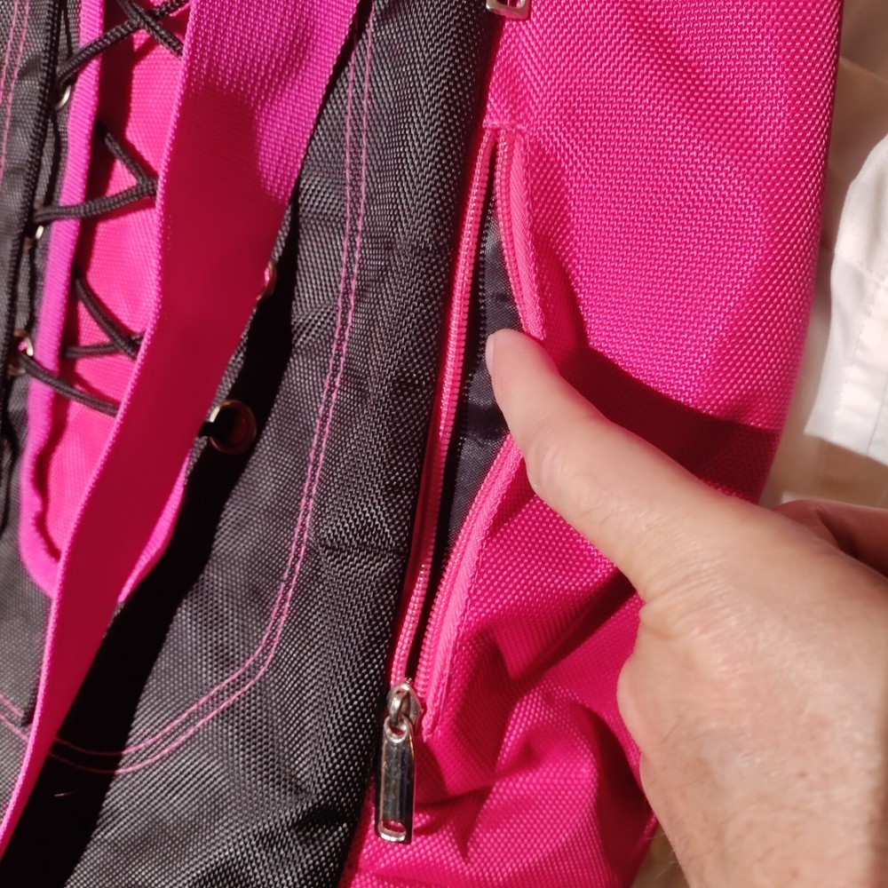 Title Boxing Pink Black Backpack With Logo Patch Zipper Pulls