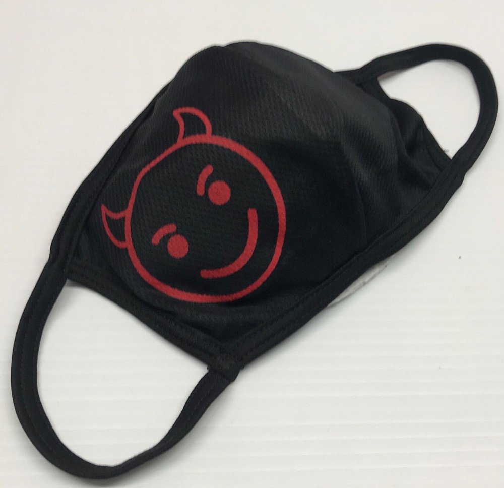 Devil emoji face mask DRI-FIT 100% polyester, black color
