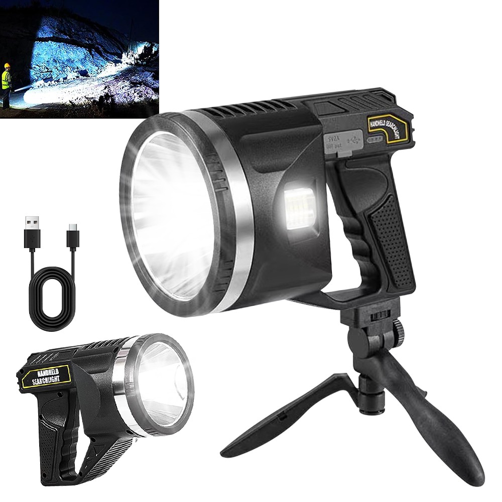 10000000 LED Flashlight Powerful Torch USB Rechargeable Spotlight Searchlight