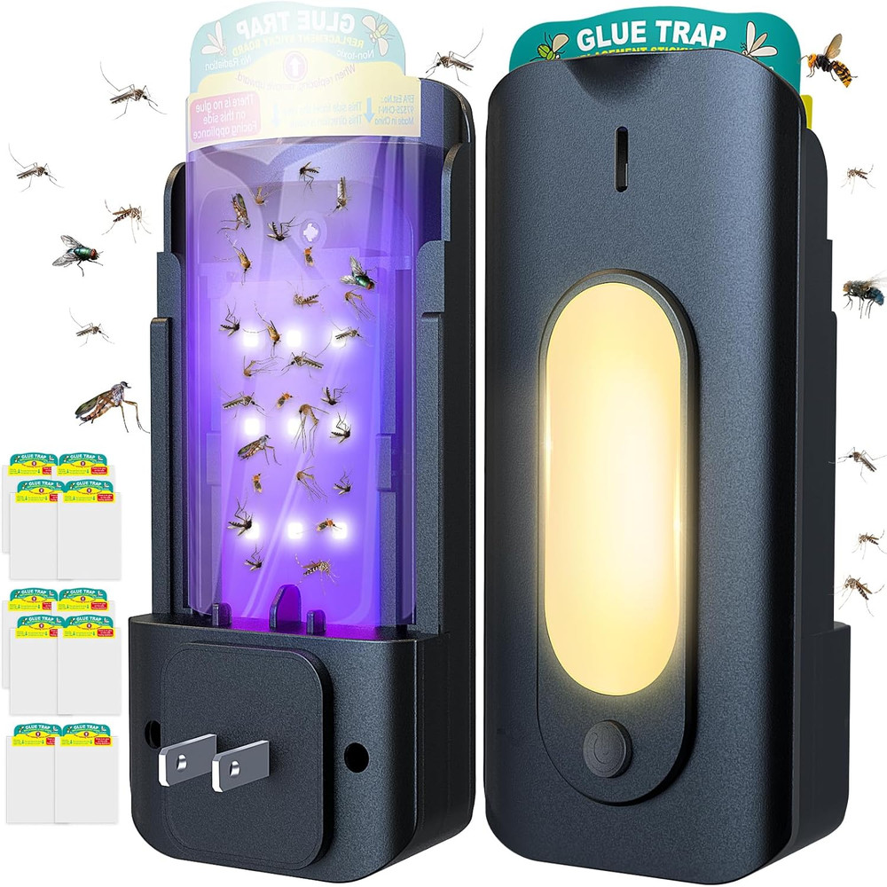 Fruit Fly Trap for Indoor Use with 10 Refills and Night Light