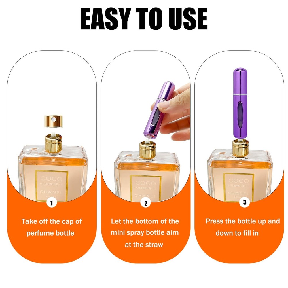 Smtheasy Perfume Travel Refillable Atomizer, Mini Atomizer 10pcs, Red