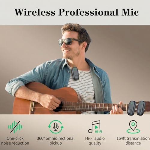 Wireless Mini Microphone for iPhone Android, Magnetic Mini Mic for Video