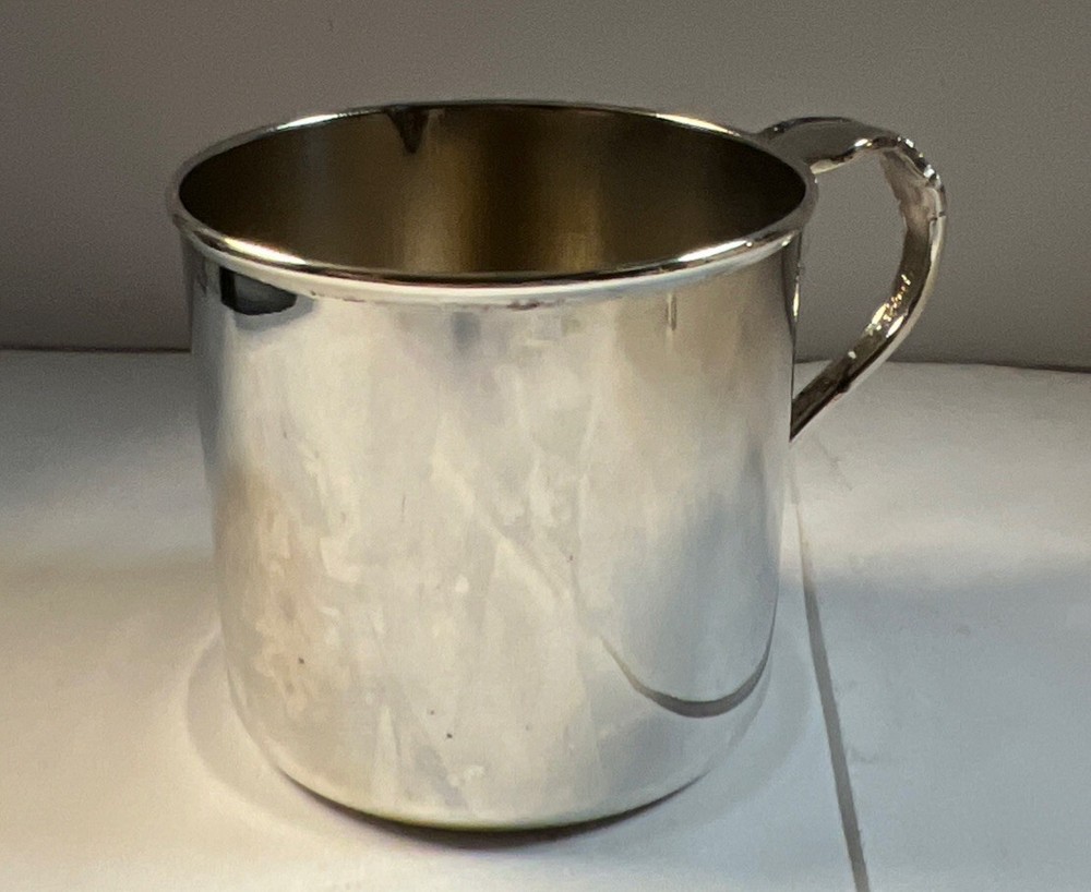 Vintage Silverplate Child's Drinking Cup Mug w/Handle USA Keepsake