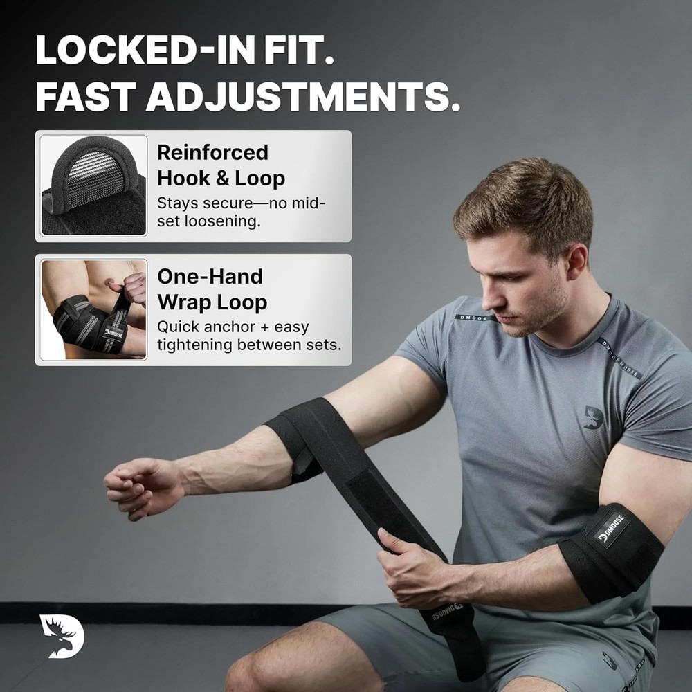 Breathable Elbow Wraps - 40'' Adjustable Straps for Joint Support & Performance