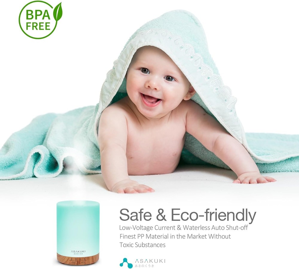 300ML 5-in-1 Essential Oil Diffuser & Quiet Aroma Humidifier ASAKUKI