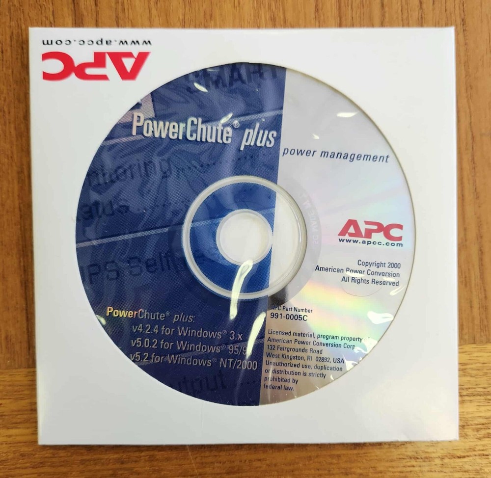 APC American Power Conversion Power Chute Plus Disc - Unopened