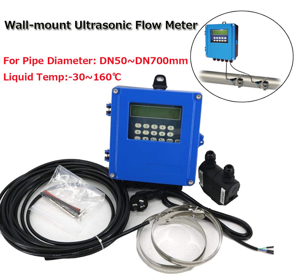 Ultrasonic Flow Meter Liquid Flowmeter DN50-700mm  Fixed Wall-mount Flowmeters