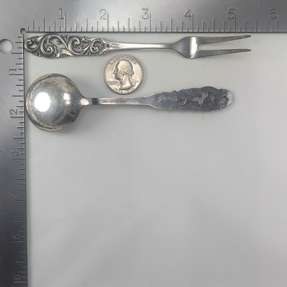 Brodrene Mylius Norway Tele Pattern 830 Silver Cocktail Fork & Soup Spoon Set