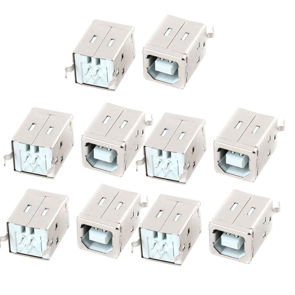 10pcs USB 2.0 Type B Jack Socket 4 PINS 180 Degree Female Connector
