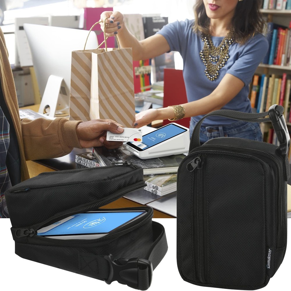 Square Terminal Case, Fits Adapter, Cable, Paper, Reader, Waterproof, Travel