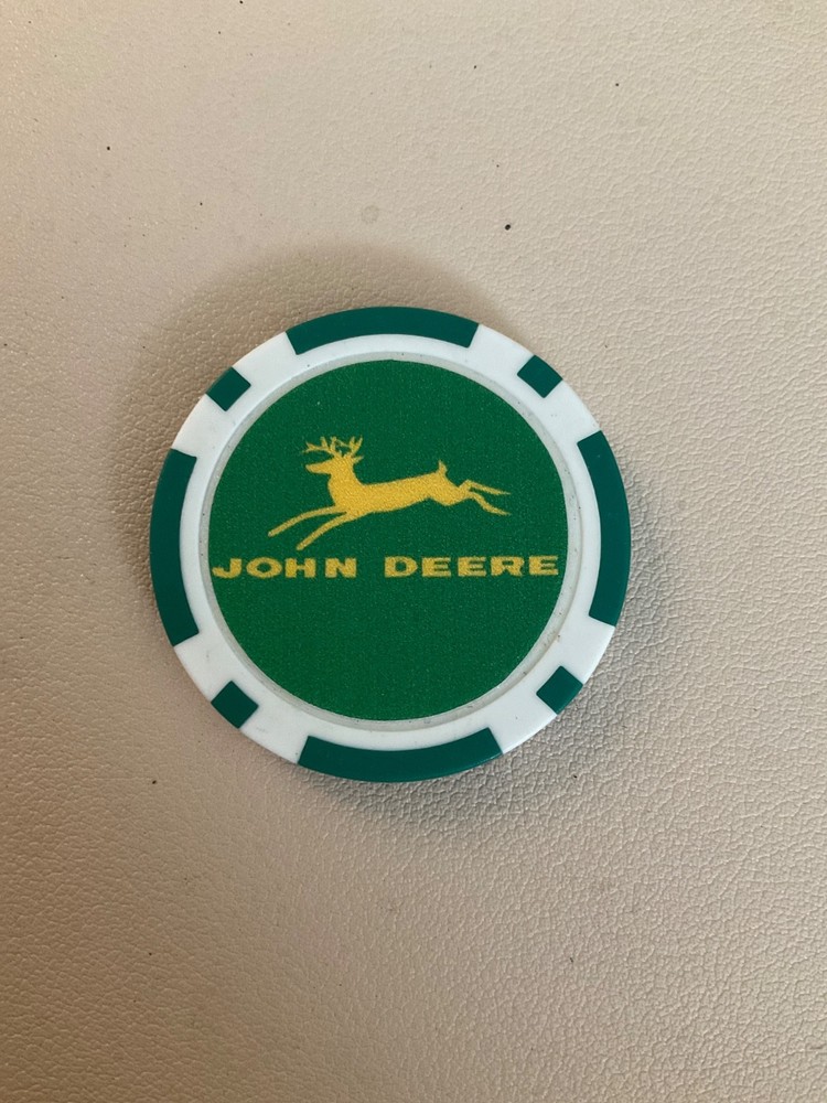 John Deere Poker Chip Refrigerator Magnet