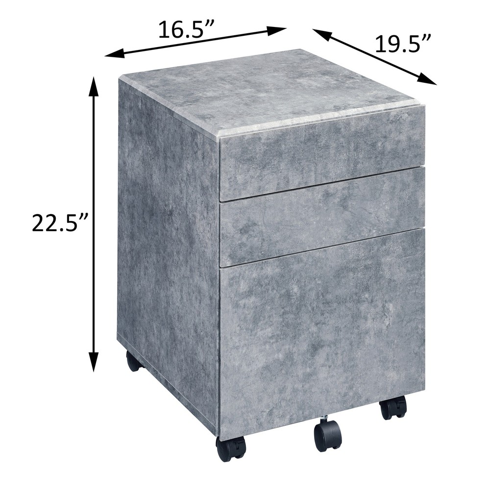 Silver 3-drawer File Cabinet