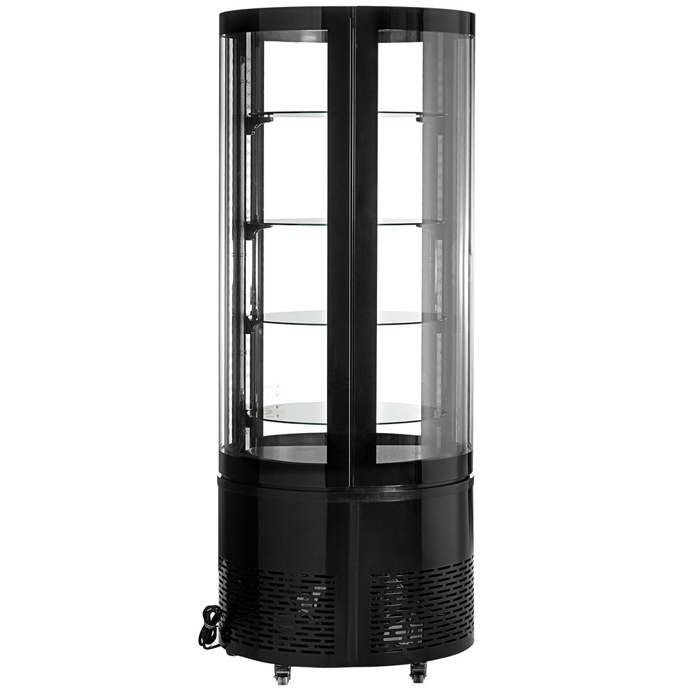 Black Circular Glass Refrigerated Display Case