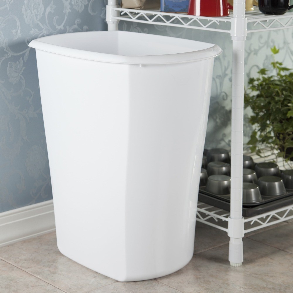 Sterilite Large Kitchen Trash Can, 10 Gallon Plastic Garbage Bin with No Lid