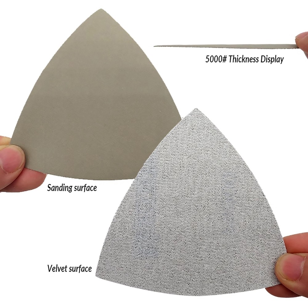 60~10000 Grit Wet Dry Triangle Sanding Sheet Discs Hook Loop Sandpaper for 996A