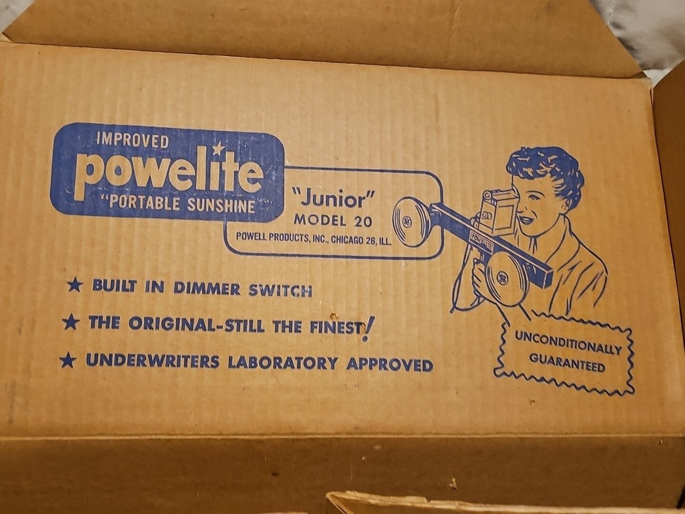 Vintage Powerlite Junior Model 20 Bright Double LIghting Photos Camera Light
