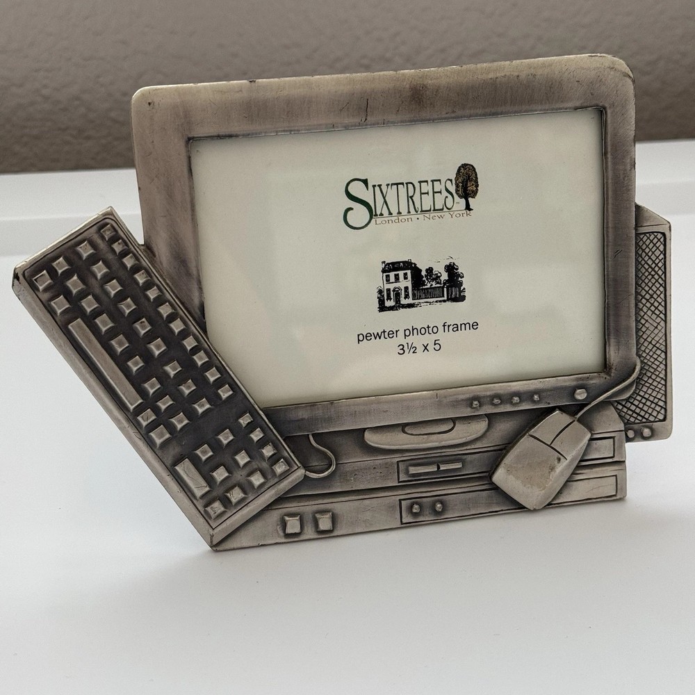 Six Trees Computer Screen Keyboard Pewter Photo Frame