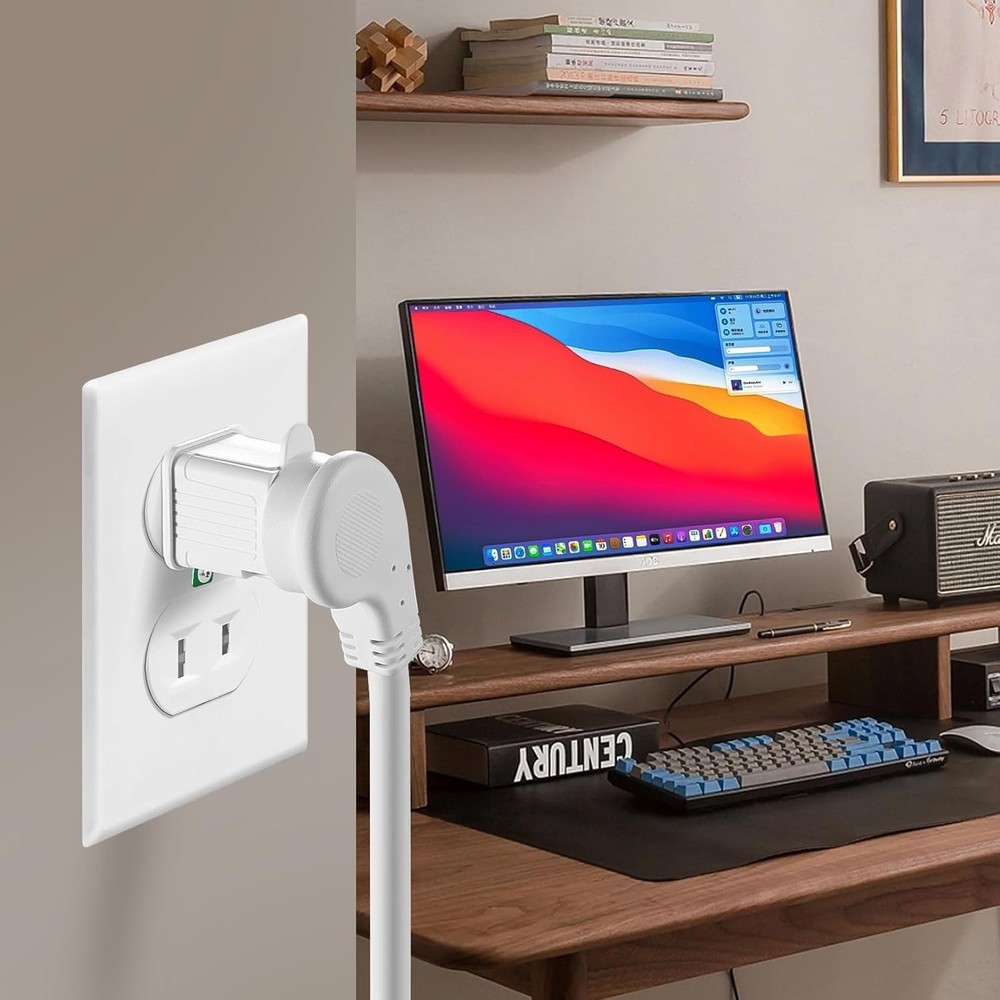 Compact 3-Piece Grounding Adapters - Safe & Easy Electrical Conversion, White