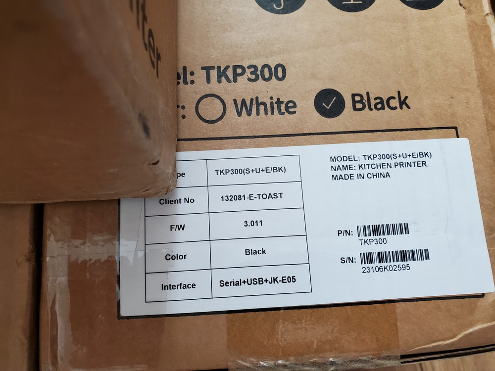 ONE(1) TOAST Flex POS Dot Matrix Kitchen Printer TKP300- USB / Ethernet / Serial