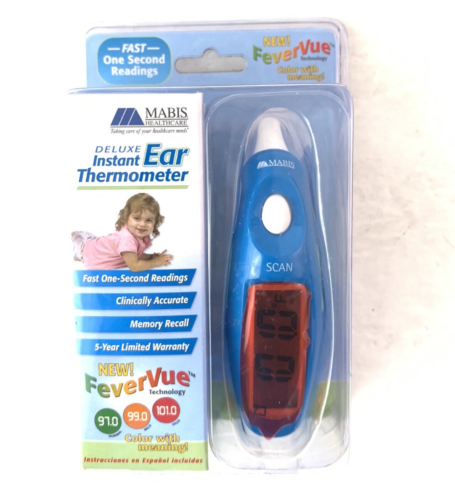 Mabis Deluxe Instant Ear Digital Thermometer - One Second Readings - Brand New