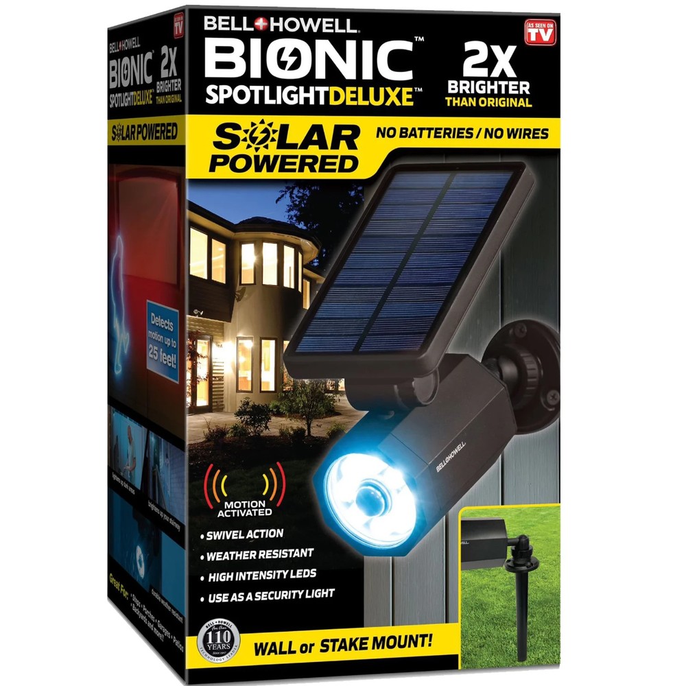 Bell + Howell Bionic Spotlight Deluxe Solar Powered Outdoor Motion Sensor LED Se