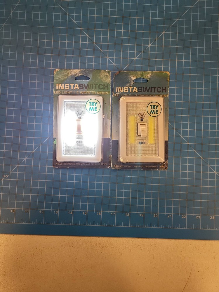 Insta Switch LED Light 2 Pack Wireless Anywhere Stick On Wall Night Lights
