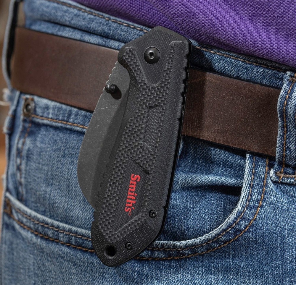 Smith's 51240 EdgeWork-Site Hawk Bill Knife , Black