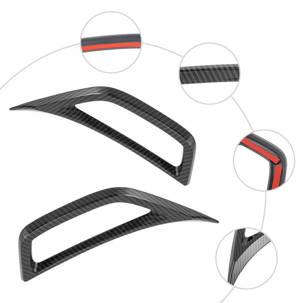 Front Wheel Fender Air Vent Cover Trim For Jeep Wrangler JL JT 18+ Carbon Fiber.