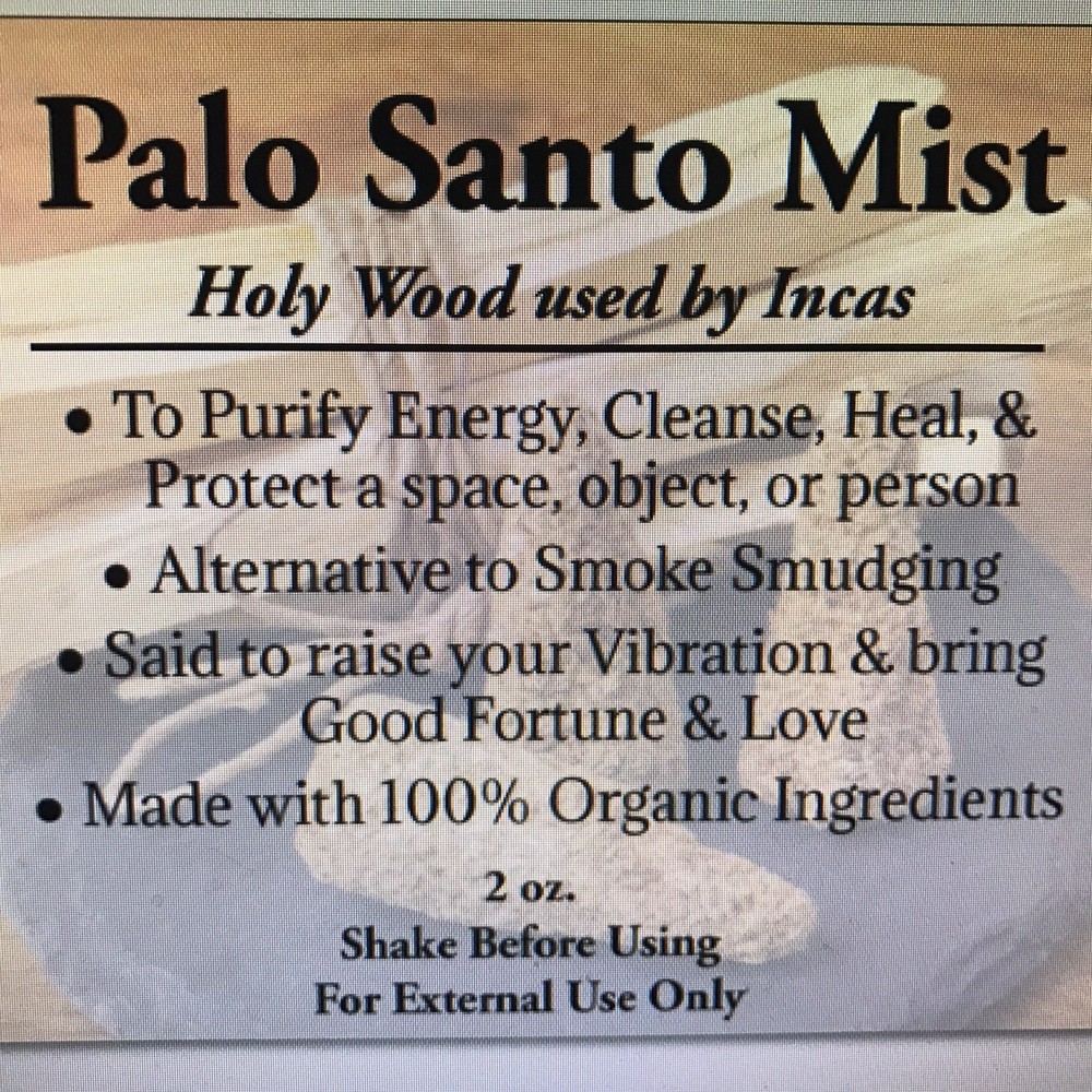Palo Santo Smudge Mist 2 oz