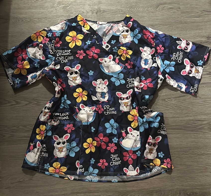 Summer chinchilla scrub top! 🌞