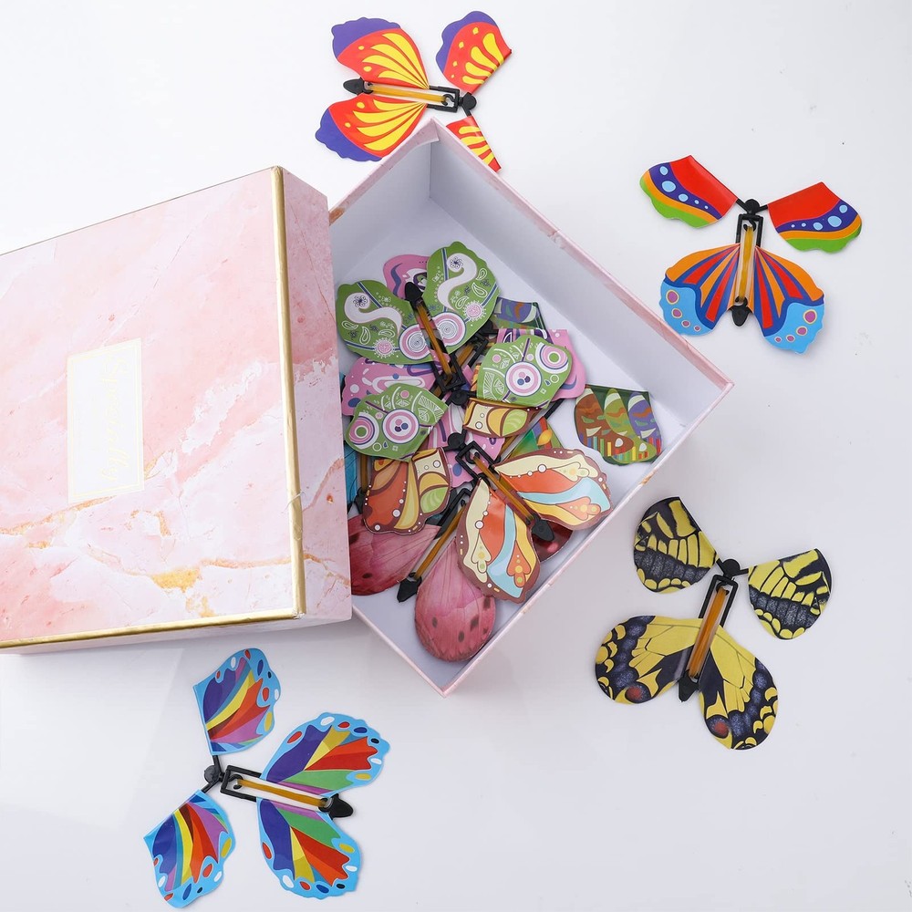 Chenkaiyang 20 Pcs Magic Flying Butterfly, Wind Up Normal, Multicolor